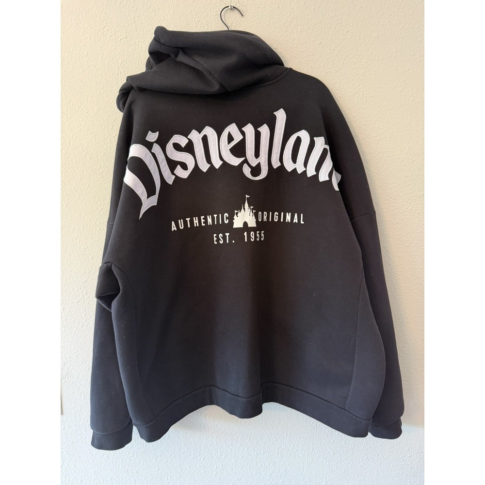 🔥Disney Parks - DISNEYLAND Logo - Zip Hoodie - Black - XXL Heavy Oversized